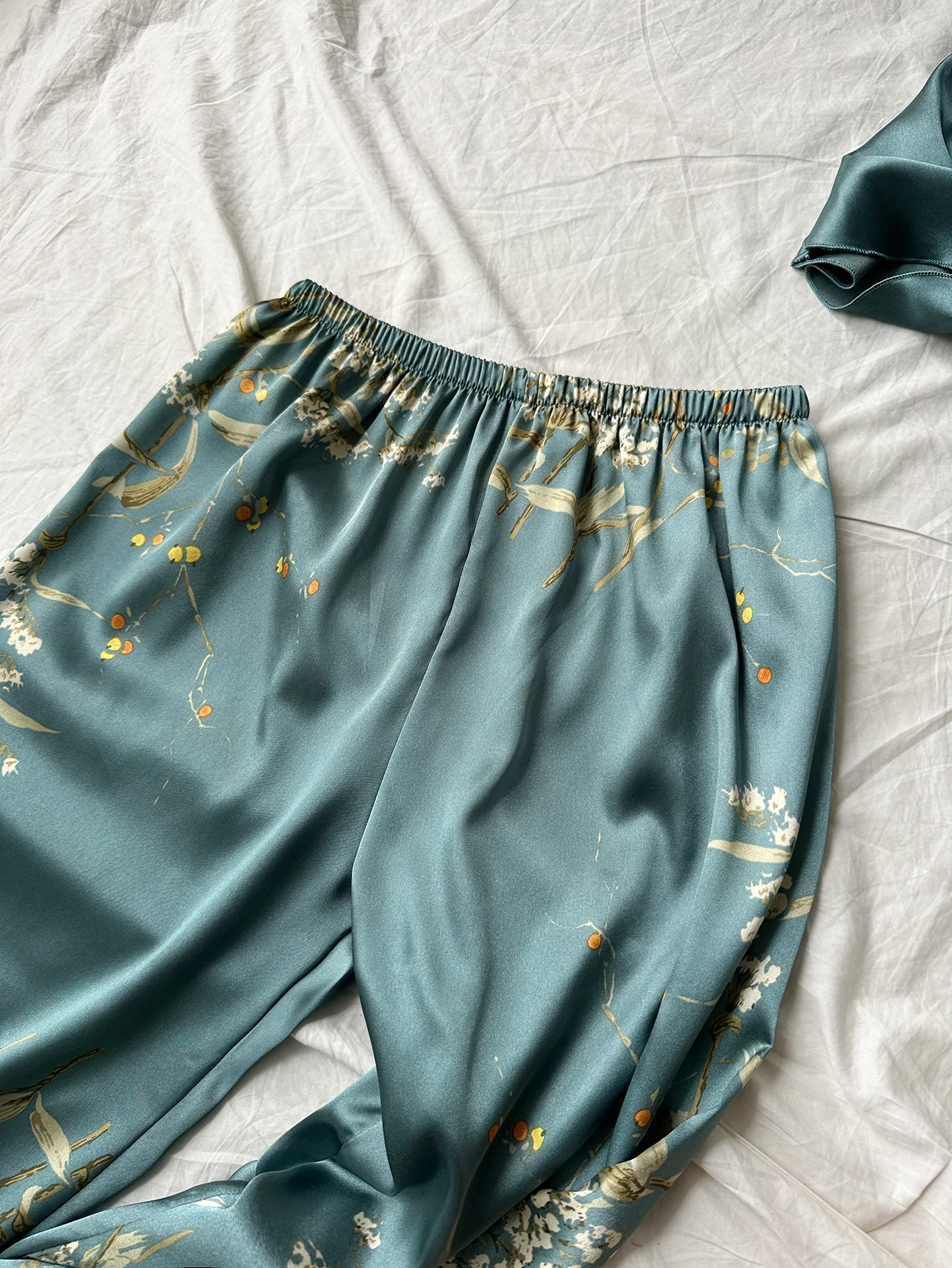 Damesbroeken, elastische taille, vintage bloemenprint, elegant, comfortabel, 2025, nieuwe collectie, dunne broek, stijlvol, ontspannend huis