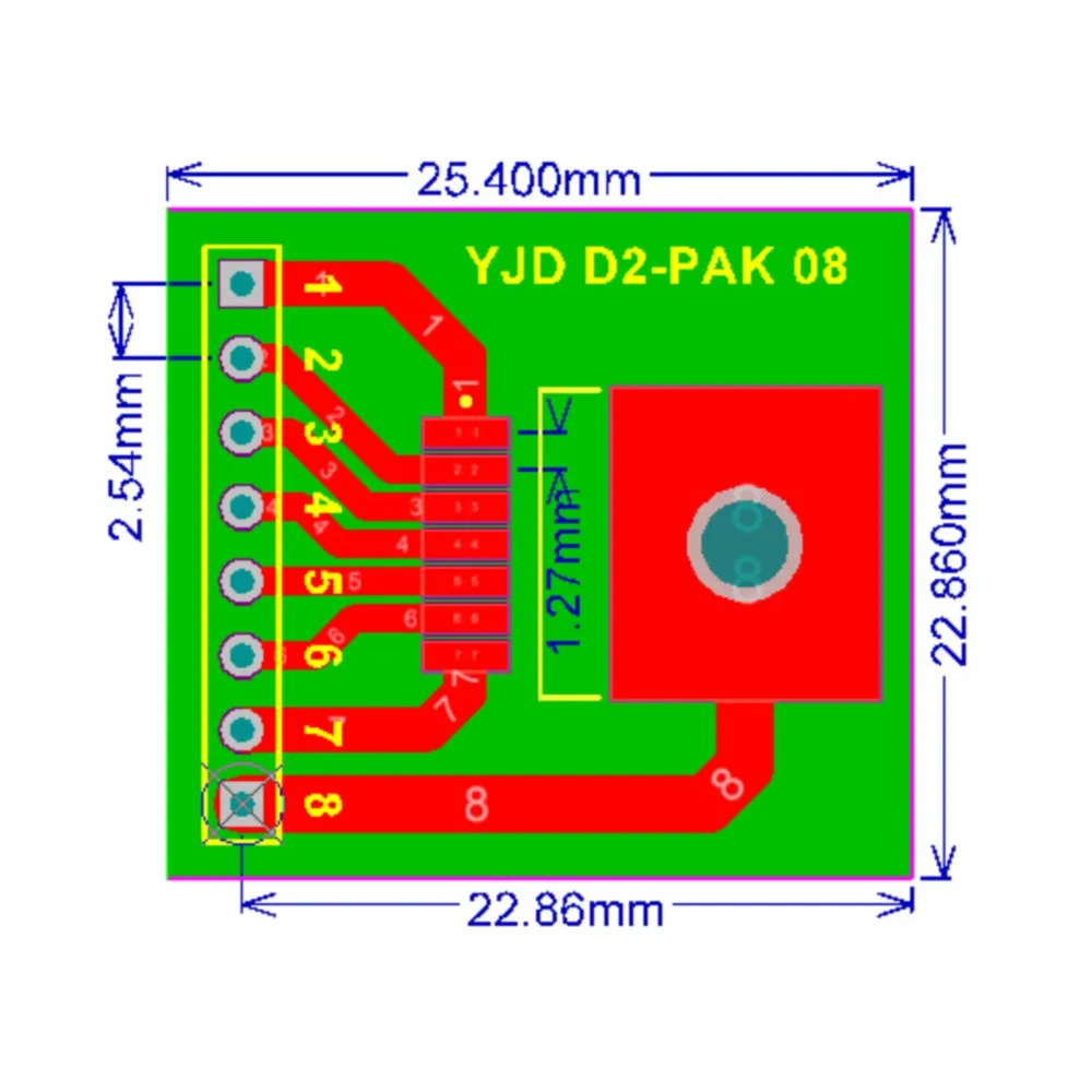 TO263-8 Transfer Board D2-Turn DIP2.54 PAK