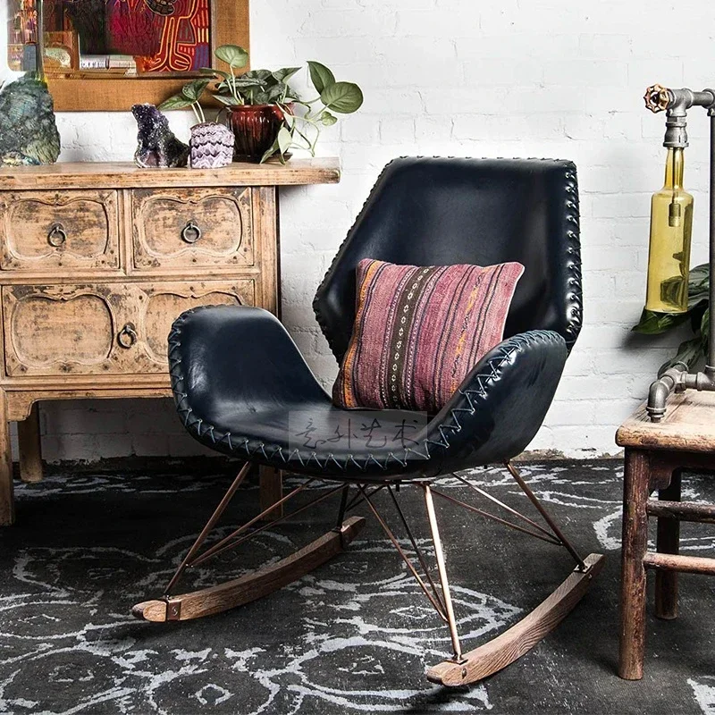 

Художественный минималистичный одноместный диван-кресло для отдыха, дизайнерское креативное кресло-качалка Anle Nordic Light