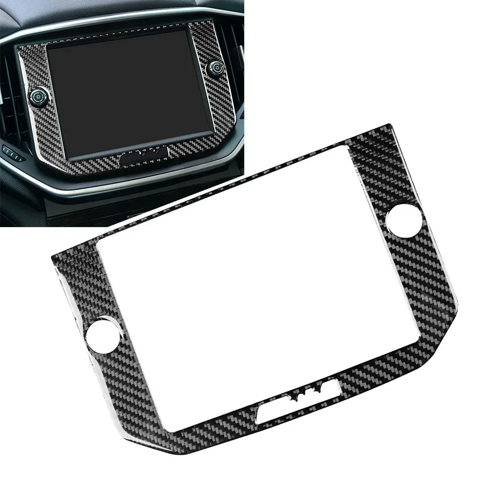 Car Carbon Fiber GPS Navigation Panel Cover Fit For Maserati For Ghibli 2014-15 Navigation Panel Cover Practical Auto Tools