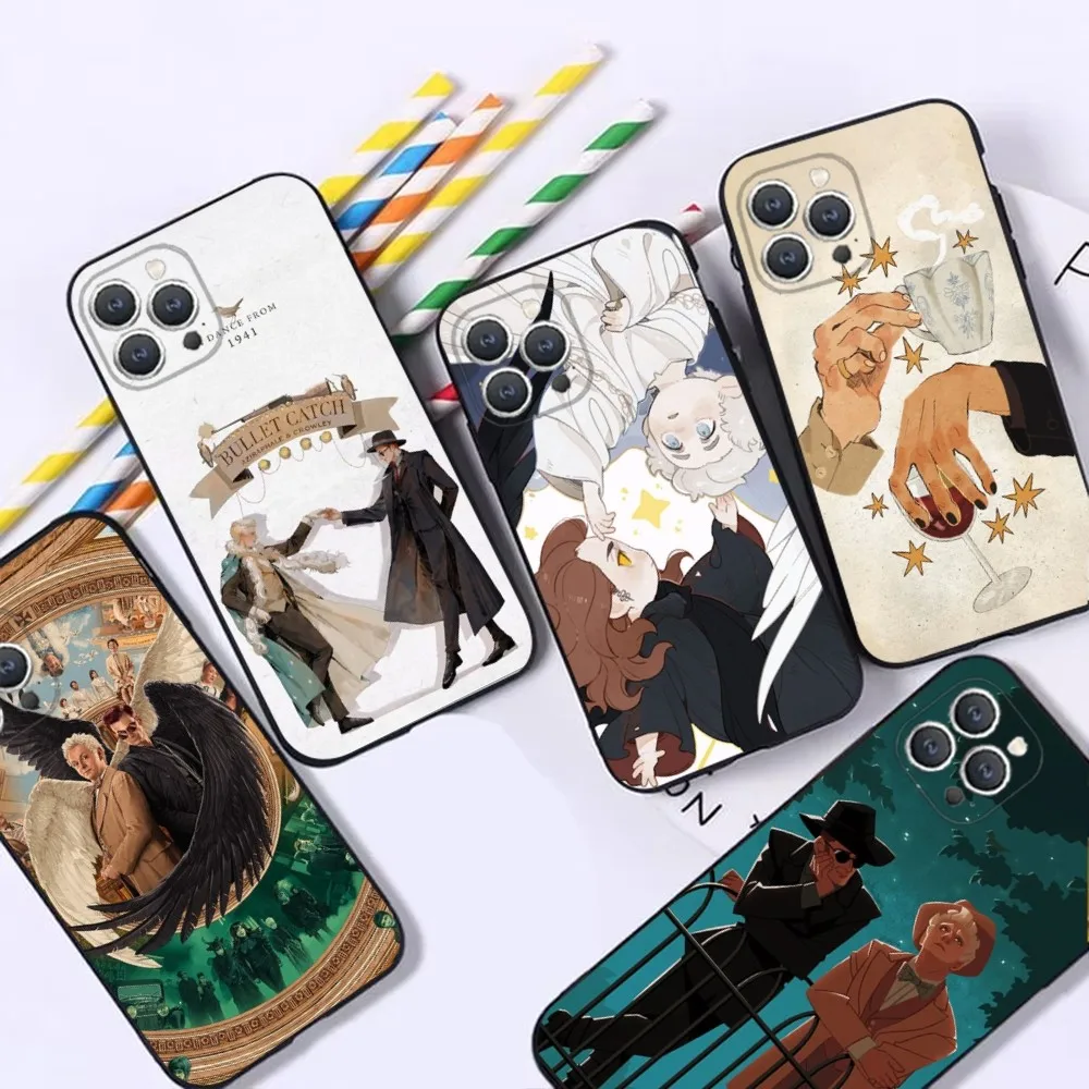 Good O-Omens  Phone Case For iPhone 16,15,14,13,12,Pro,Max,11,7,8,Plus,XR,XS Max Shockproof Silicone Soft Shell