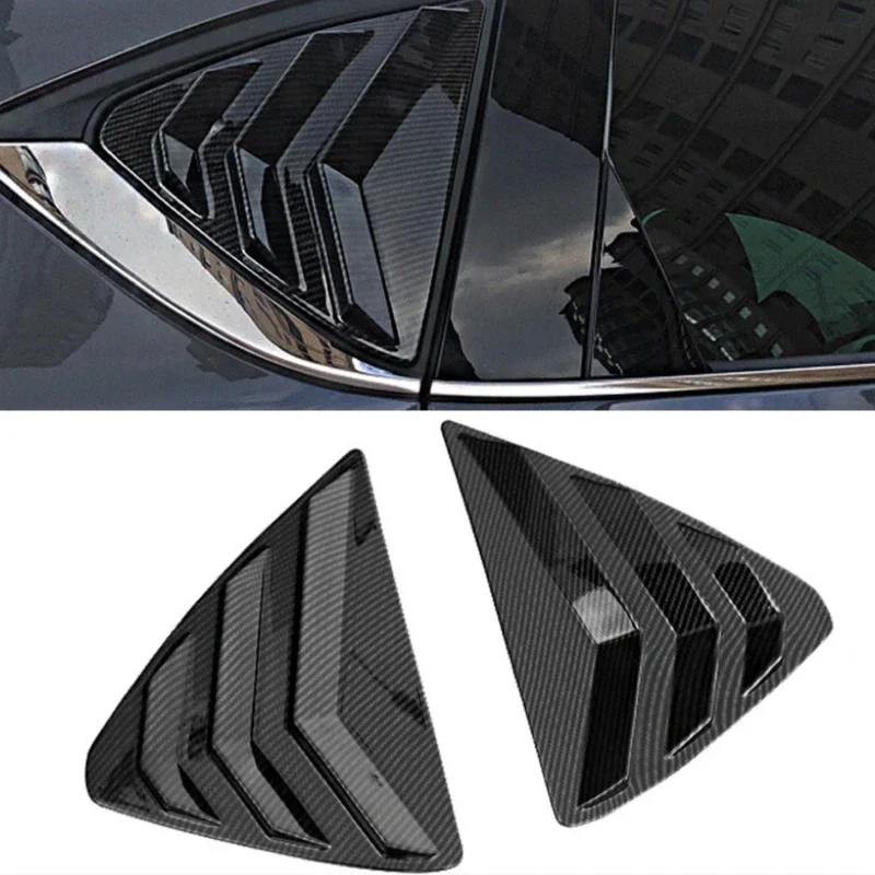 Fit For Mazda CX-5 CX5 2017-2023 ABS Glossy Black Rear Window Shutter Cover Trim Window Louver Side Vent Trim Car Accessories