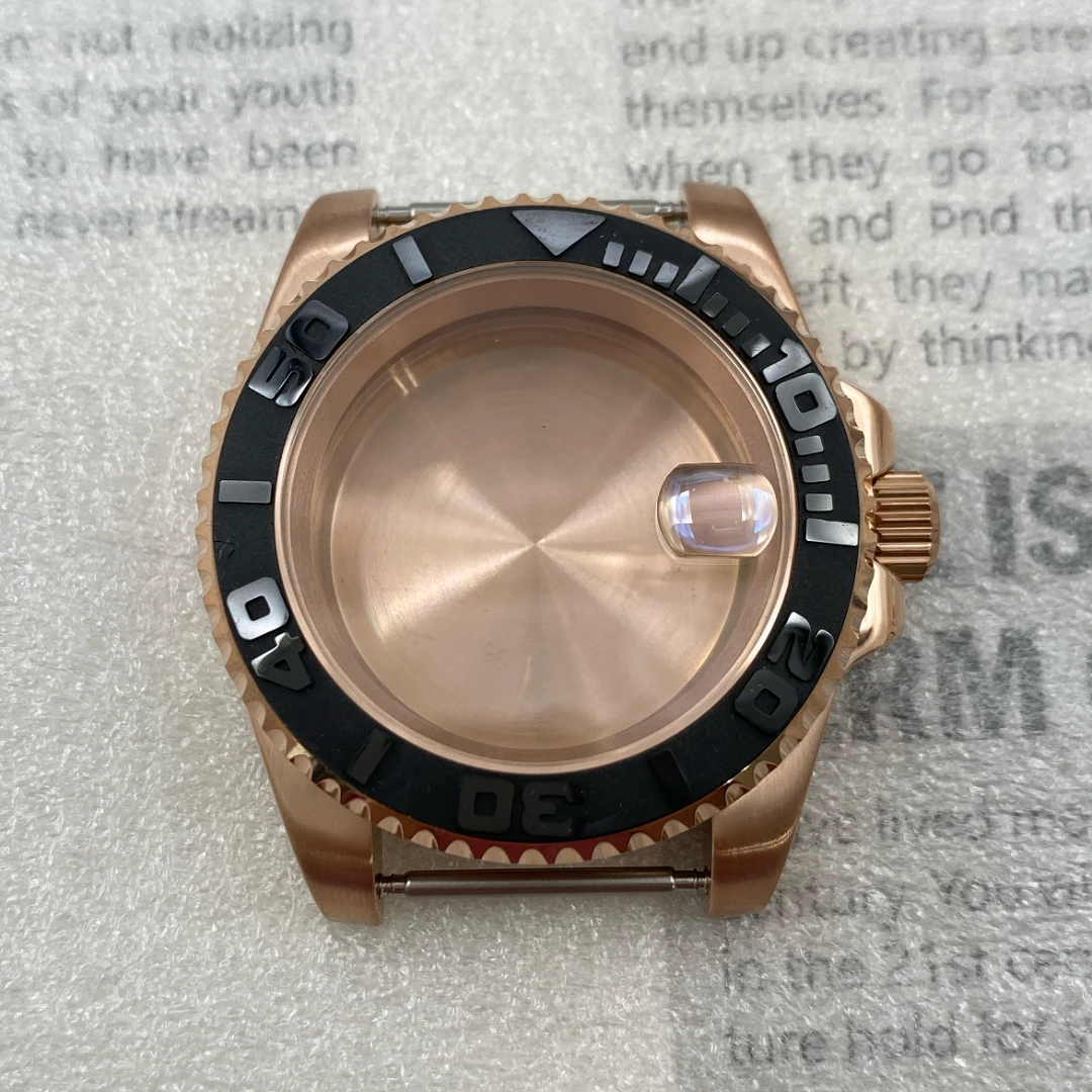 40 мм, часы из нержавеющей стали под розовое золото, Искусственные часы, заменяемые часы с водным призраком, искусственное сапфировое стекло, подходит для движения NH35/36