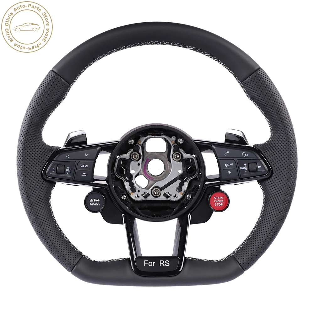 For Audi R8 RS RS3 RS7 A3 A4 A5 A7 Q7 TT semi perforated multifunctional steering wheel with assembly accessories