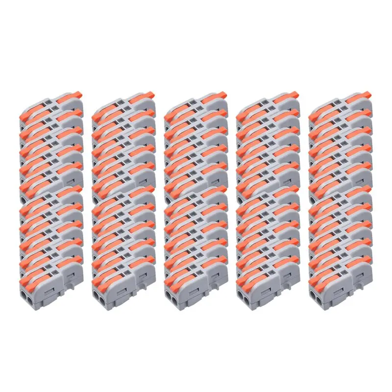 【FLASH-SALE!】Electrical Connectors 50Pcs Lever Wire Connectors, 1 In 2 Out Mini Splicing Compact Splitter Docking Terminal Block