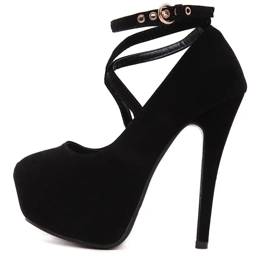 New Super High Heels 14cm Pumps Shoes for Women Night Club Waterproof Platform Professional Black Girl Fashion Versatile Shoes