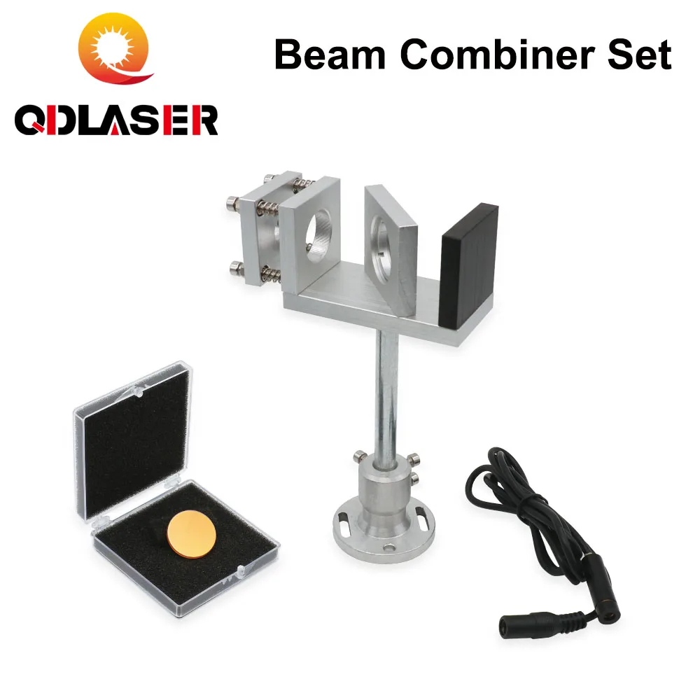 QDLASER-Juego de combinación de rayo láser ZnSe, montaje y puntero para máquina cortadora de grabado láser CO2, 20/25mm