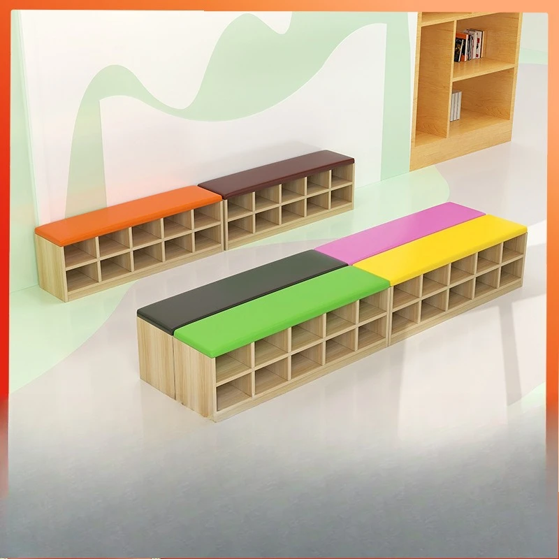 

Kindergarten children's shoe changing stool sofa stool in the early education center at the entrance of the home