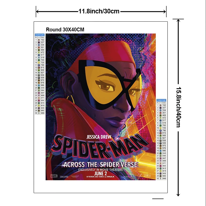 2024 New 5D DIY Spider-Man: Across the Spider-Verse Diamond Painting Kit Diamond Embroidery Color oil hand home decor