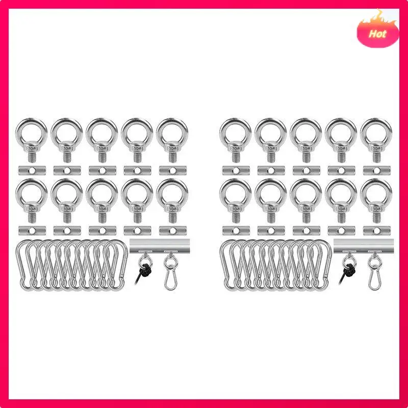 

ABYP 20 шт. стопоры для навеса 6 мм с 20 карабинами, крючки для навеса из нержавеющей стали 304 для освещения, тент для кемпинга