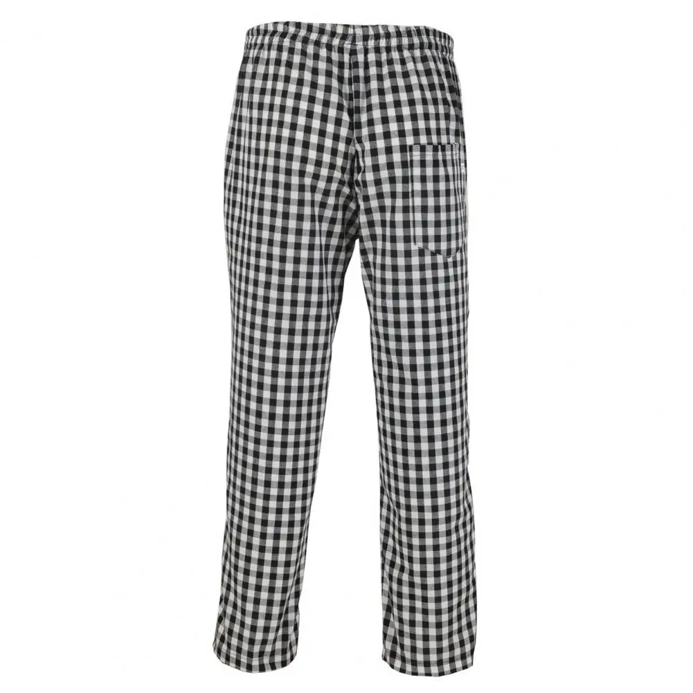 Office Pants Plaid Print Men's Sweatpants with Elastic Waist Side Pockets for Casual Gym Training Outdoor Activities Trousers