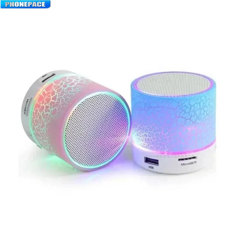 Mini Bluetooth Speaker Wireless Loudspeaker Crack LED SD Card USB Subwoofer Portable MP3 Music Sound Column for PC Mobile Phone