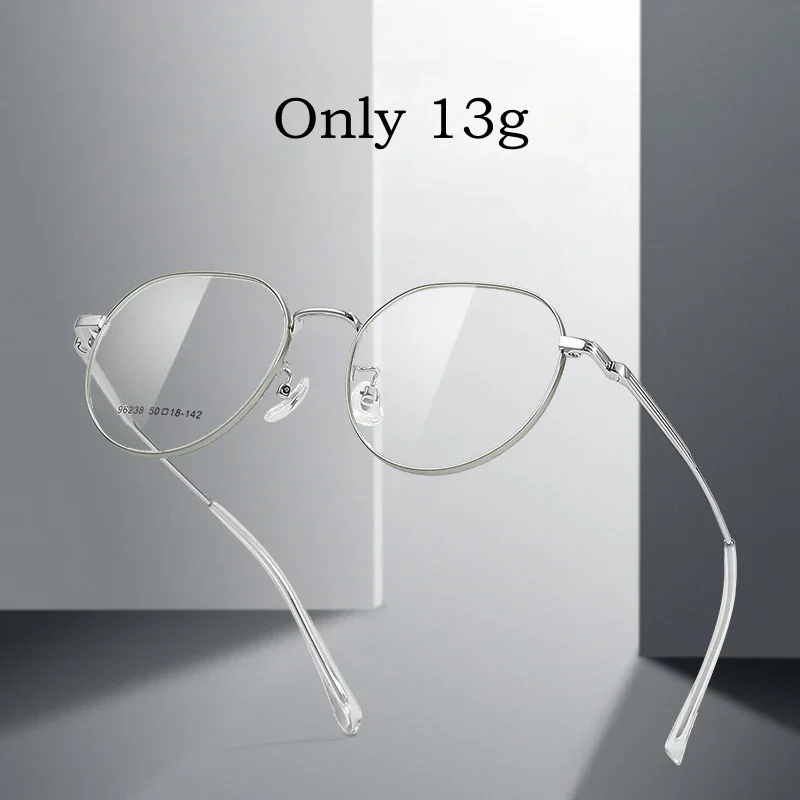 OLLYMURS Ovel خفيفة للغاية موضة وصفات مخصصة قصر النظر نظارات ريترو صغيرة الوجه سبيكة النظارات البصرية إطار النساء النظارات