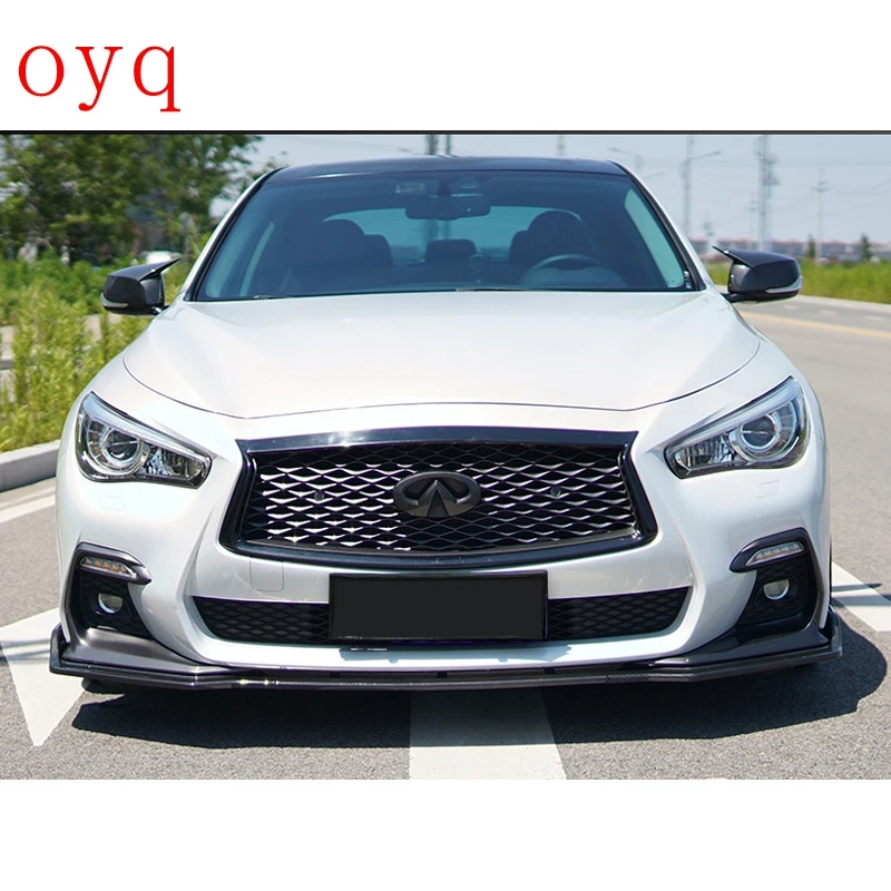 

Glossy Black Front Bumper Lip For Infiniti Q50 2018-2021 Car Modified Bodykits Front ABS Spoilers Trim