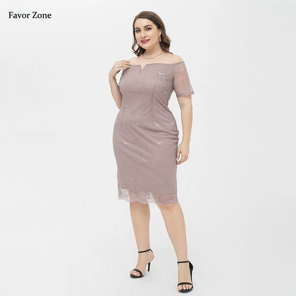 Summer Sexy Off Shoulder Evening Party Dresses For Women 2022 Plus Size Bodycon Midi Dress Chic Lace Elegant Big Size Prom Dress