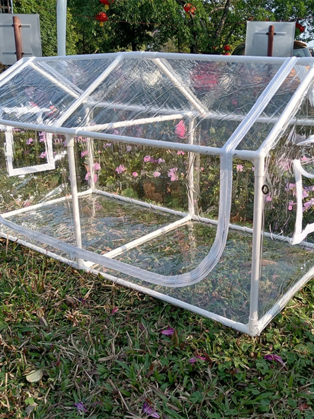 Outdoor Courtyard, Indoor Portable Easy To Install Winter Antifreeze, Cold, Wind and Rain Greenhouse with Frame