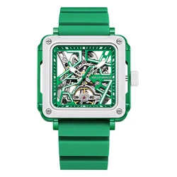 Reloj Cuadrado de Acero Inoxidable para Hombre de la Edición Limitada de la Serie Mahjong de Welly Merck, con Movimiento Automático Mecánico y Resistente al Agua WM091