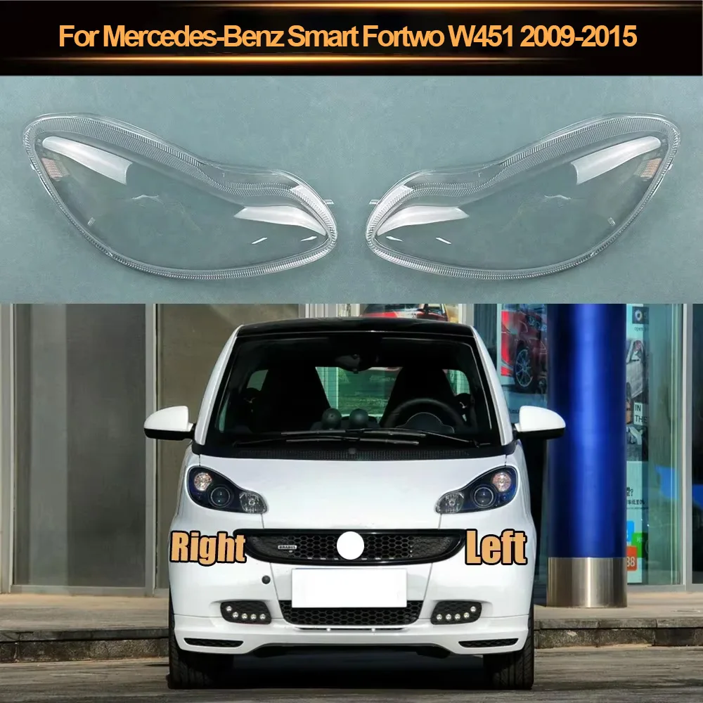 

For Mercedes-Benz Smart W451 2009 2010-2015 Headlights Shade Transparent Mask Cover Lens Lampshdade Headlamp Shell Plexiglass
