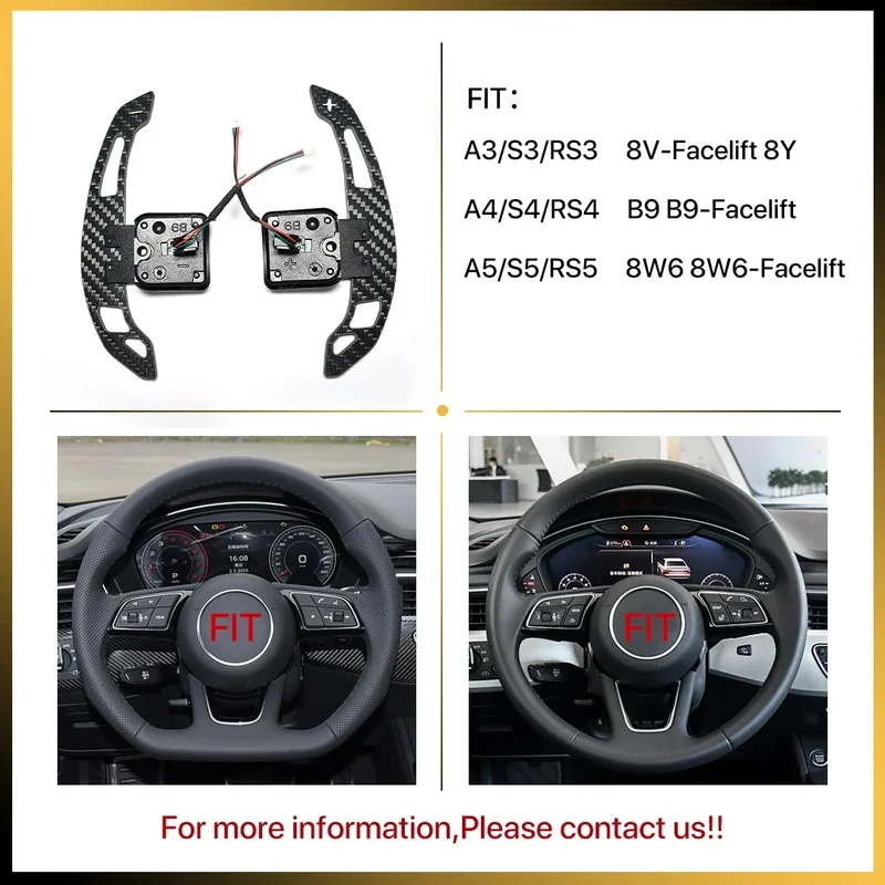 Quick ReleaseTDD Real Carbon Fiber Magnetic Shifter A1 A3 A5 A8 Q3 Q4 Q5 Q7 Q8 S1 S3 S5 SQ5 SQ8 RS3 RS5 RSQ5 Shift Paddle - view 4