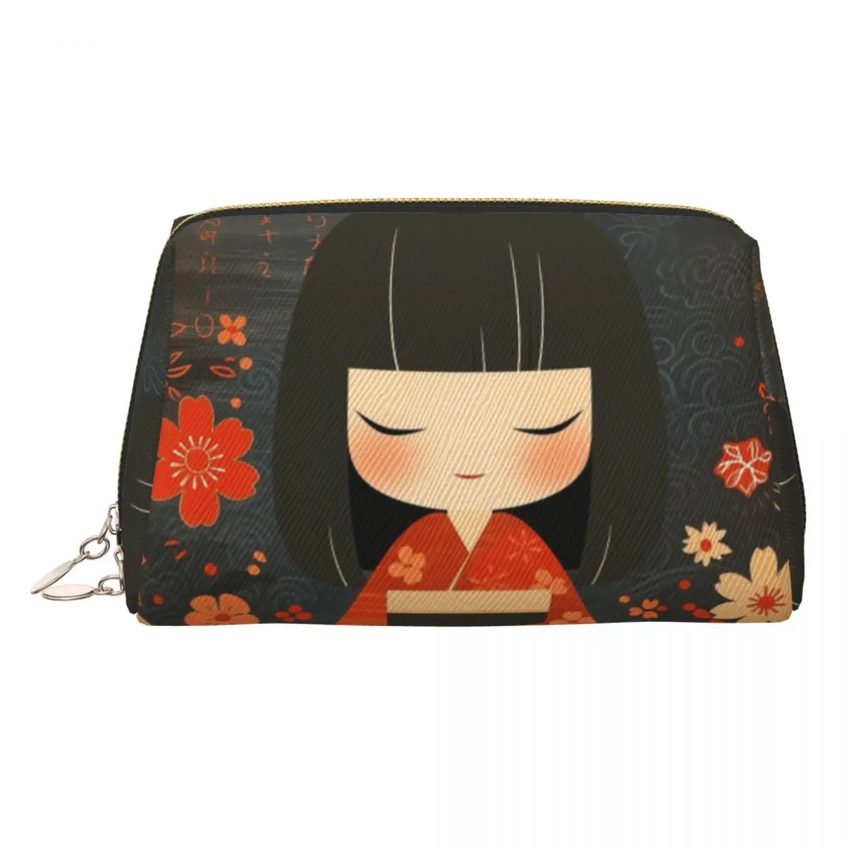 

Милое японское кимоно для девочек, кукла Кокеши, дорожная косметичка, женский косметический органайзер для макияжа, комплект для хранения красоты Dopp