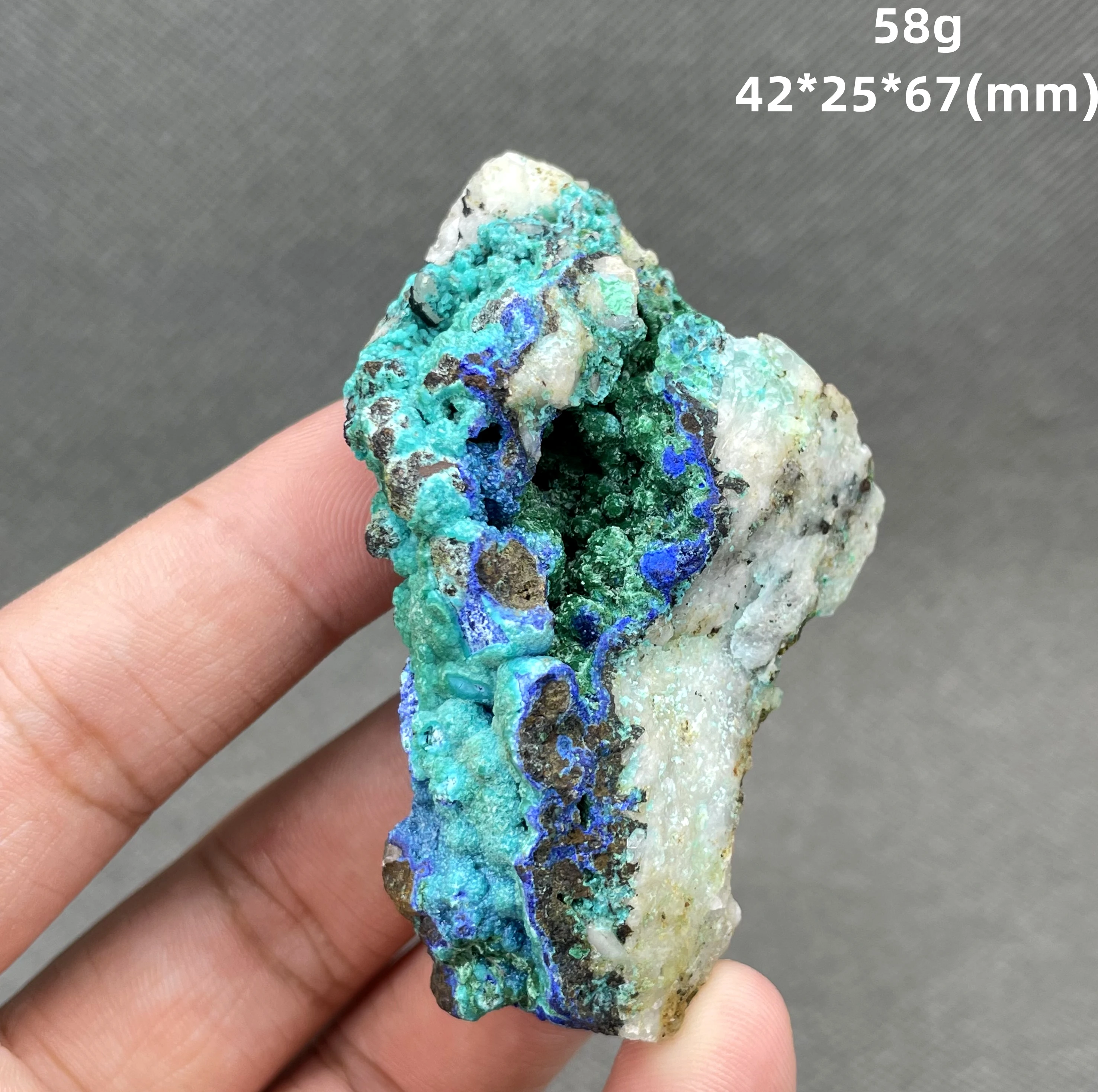 Very rare! 100% Natural Brazil aurichalcite and azurite Symbiotic Mineral specimen  stones and crystals healing crystals quartz