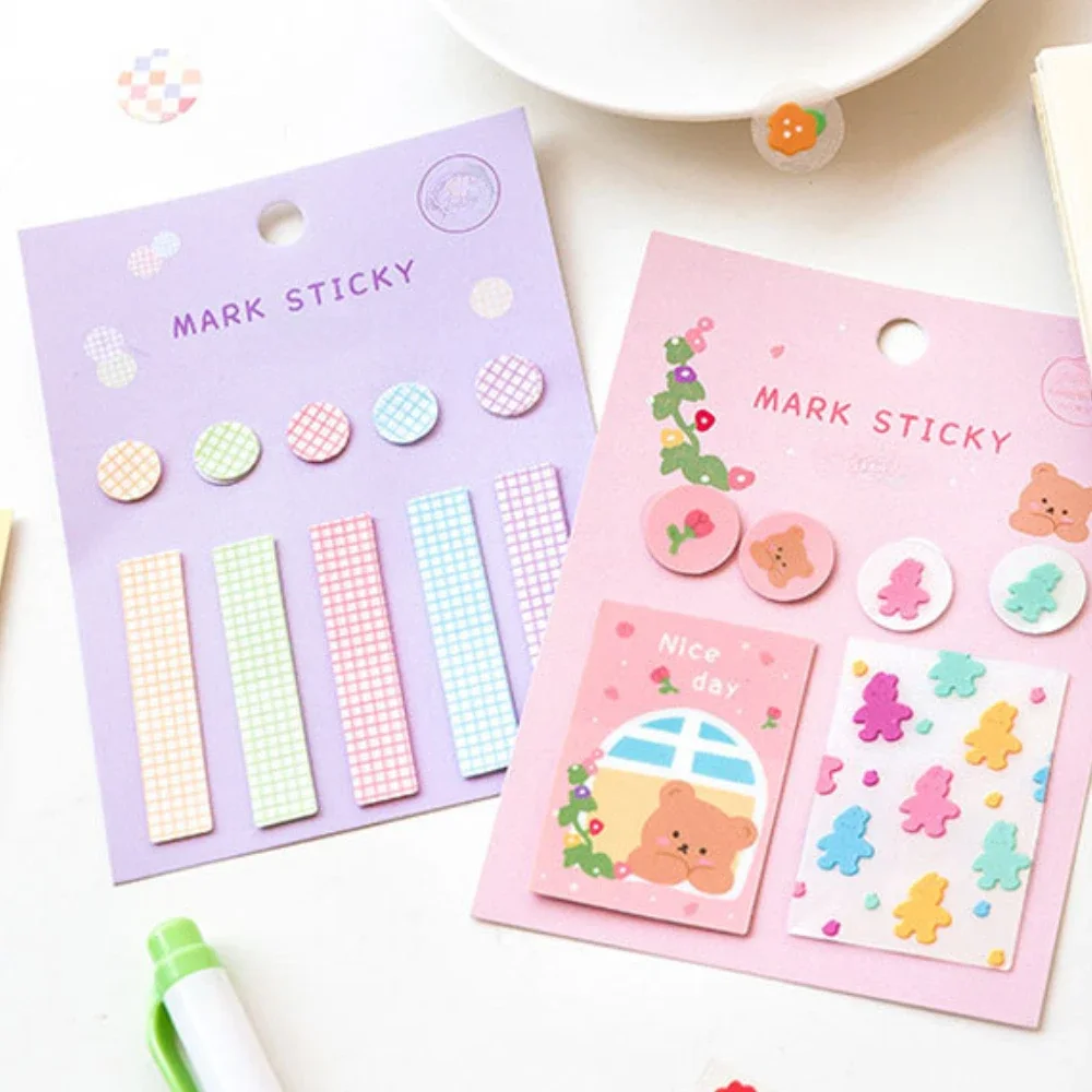 60/80 sheets/set Index Stickers Bookmarks Creative Kawaii Stationery Cartoon Reading Accessories Cute Bookmark Book Lover Gifts
