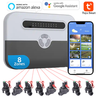 8 Station WiFi Indoor Smart  Sprinkler Controller and solenoid valve Irrigation System Remote Control by Phone Works with Alexa