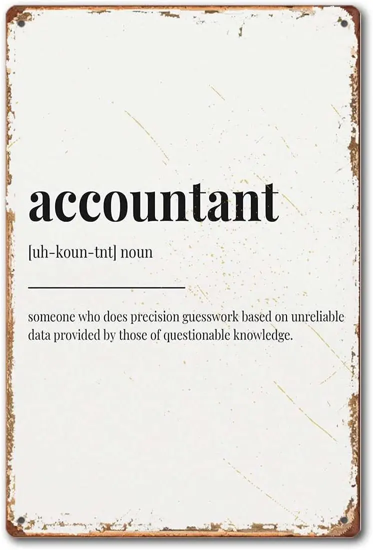Accountant Definition Print Wall Art Definition Print Wall Antique Tin Signs 8x12inch