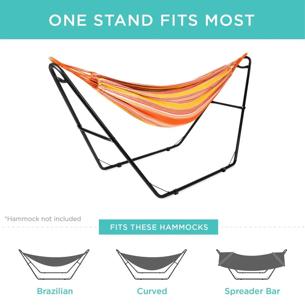 Choice Products Adjustable Portable Hammock Stand, Outdoor Patio WeatherResistant Steel for 914ft Hammocks w Hanging Hooks, Pow