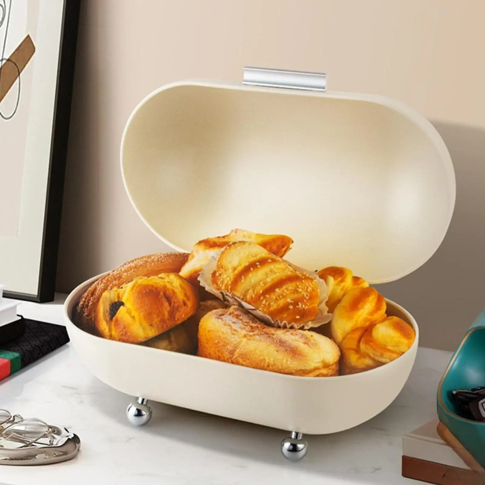 Bread Storage Box Use Snack Container Large Capacity Countertop Pastry Kitchen Storage for Home Kitchen Farmhouse Organizer