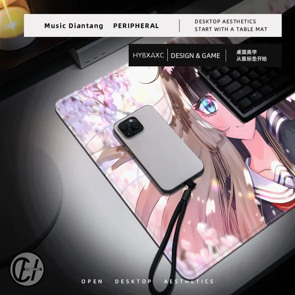 XXL Mat Virtual Idol Rubber MousePad Vtuber Juufuutei Raden Anime HYBXAXC HD Priting Office Game Creative Gaming expand Desk Mat