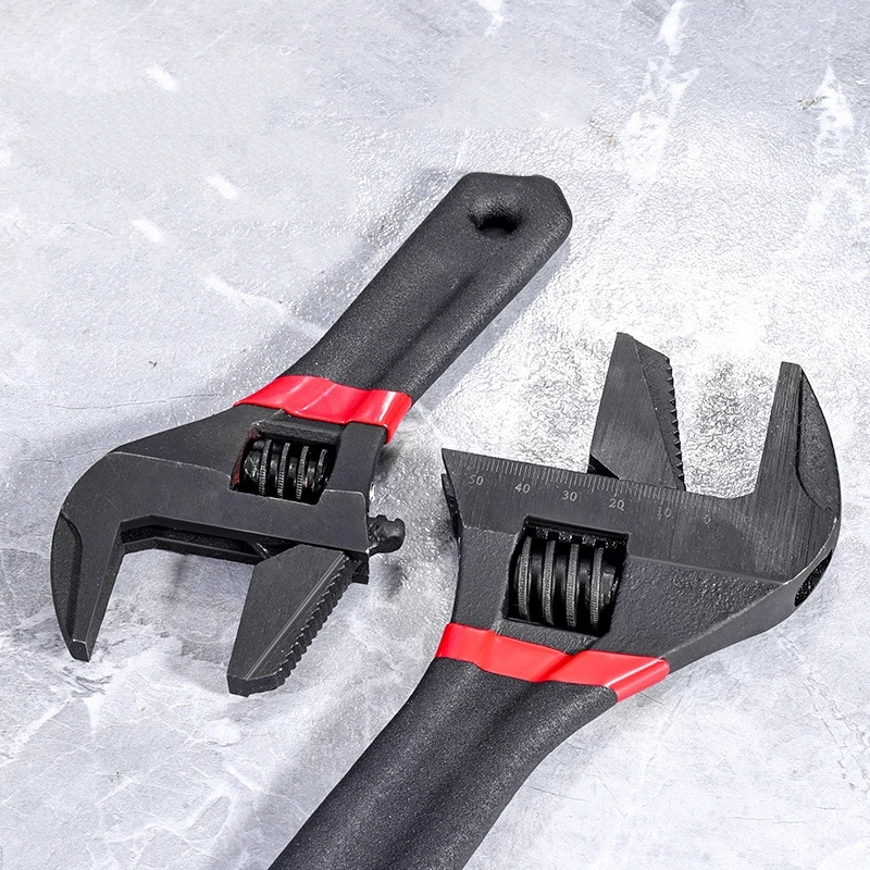 1 Pcs 6/8” Short Handle Adjustable Wrench Large Opening Motor Wrench Mini Small Board Large-diameter Adjustable Short Handle