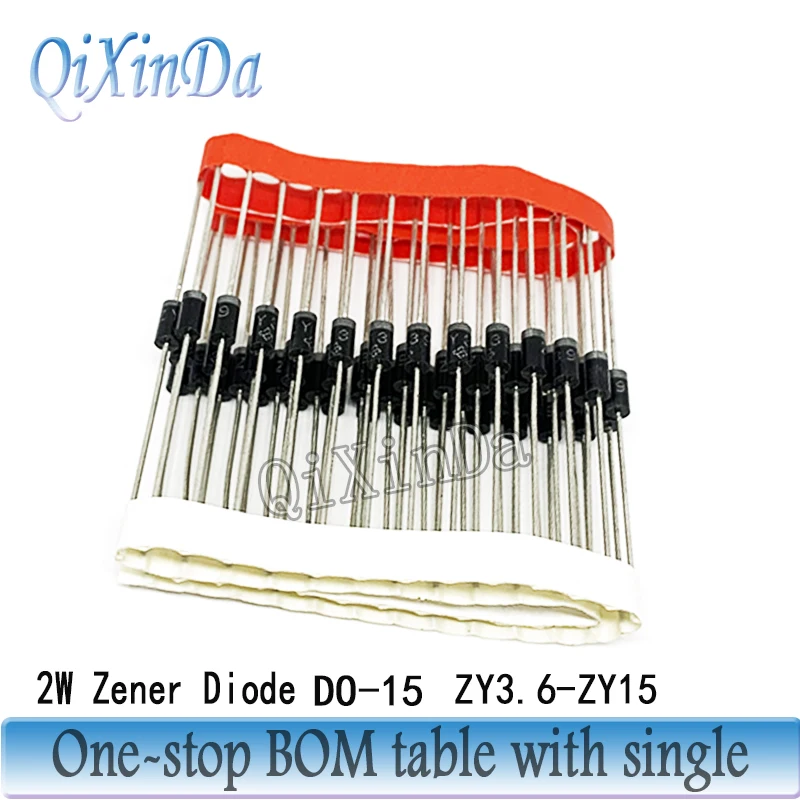 50PCS 2W Zener Diodes DO-15 ZY3.6 ZY3.9 ZY4.3 ZY4.7 ZY5.1 ZY5.6 ZY6.2 ZY6.8 ZY7.5 ZY8.2 ZY9.1 ZY10 ZY11 ZY12 ZY13 ZY15