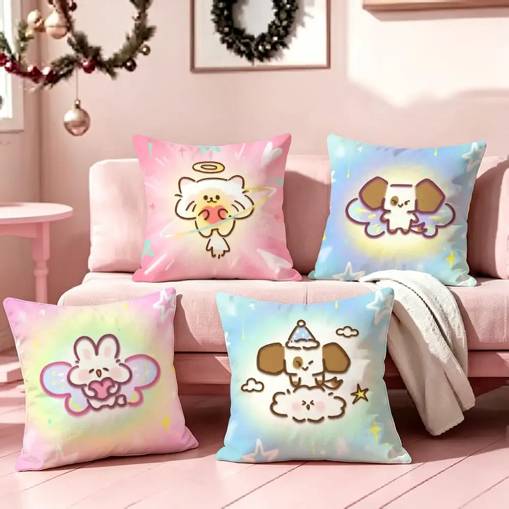 Angel Pet Blast Cushion Cover Pillow Short Plush Pillow Cute Simple Style For Living Room Bedroom Birthday Gift