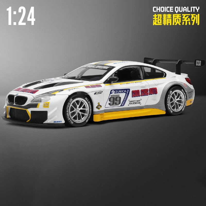 CCA MSZ 1: 24 BMW M6 GT3 alloy car die-casting model dynamic sound