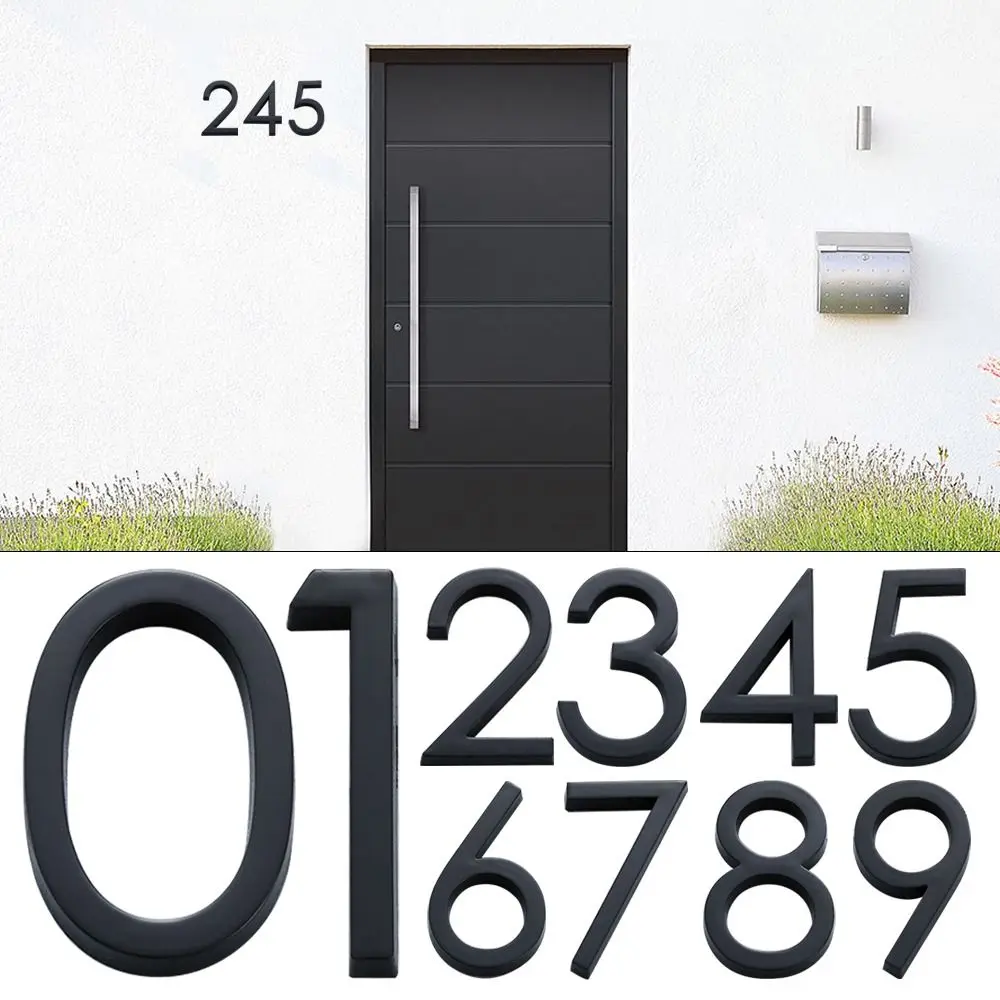 4inch/10cm Fashion Self-Adhesive ABS Acrylic Numeral Tag 0 To 9 Number Plate Sign Door Label