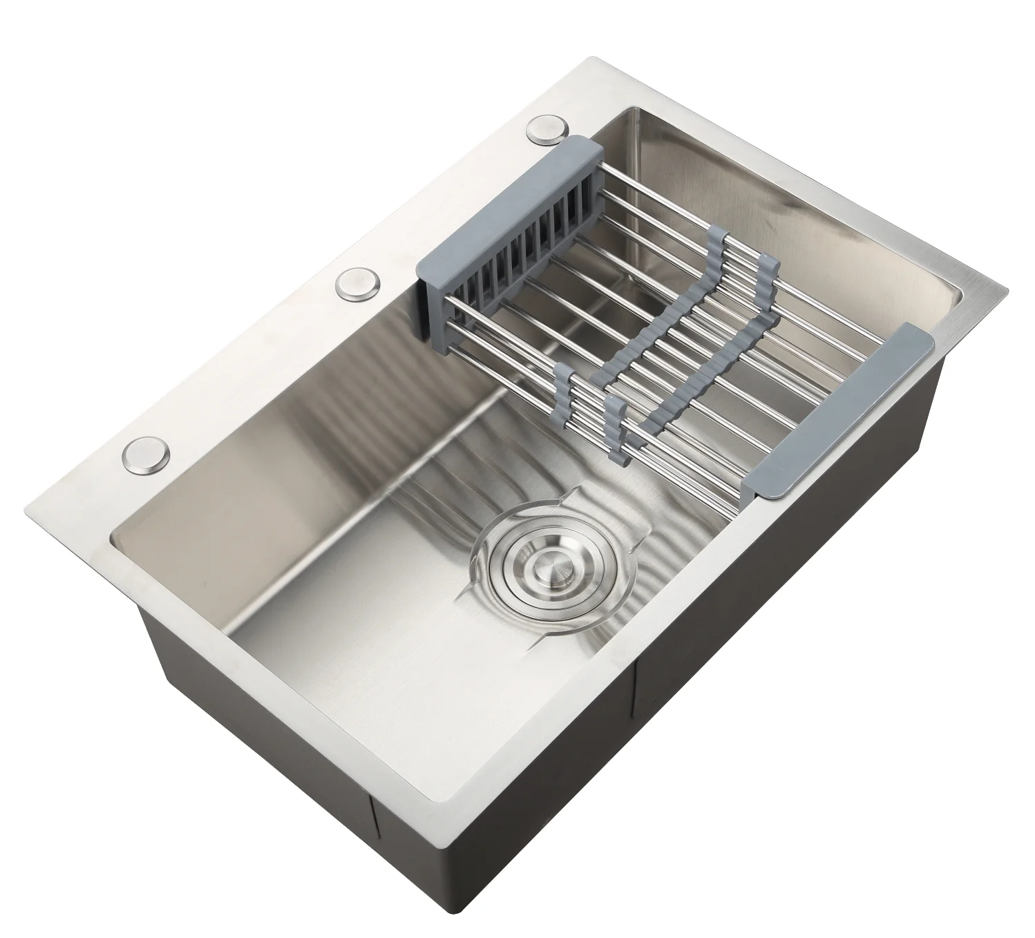 

Stainless Steel Single Bowl Kitchen Sink Large Size with Faucet and Three Holes Integrated with Household Nano Technology