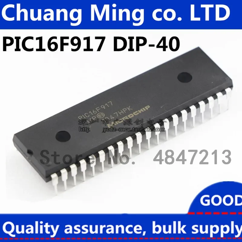 Free shipping 10pcs/lots PIC16F917 PIC16F917-I/P  16F917 DIP-40 IC In stock!