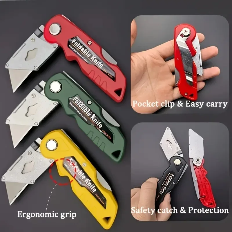 Industrial Grade Zinc Alloy Multifunctional Folding Utility Knife Electrician Wire Stripper Paper Cutter Portable Sharp Cutting