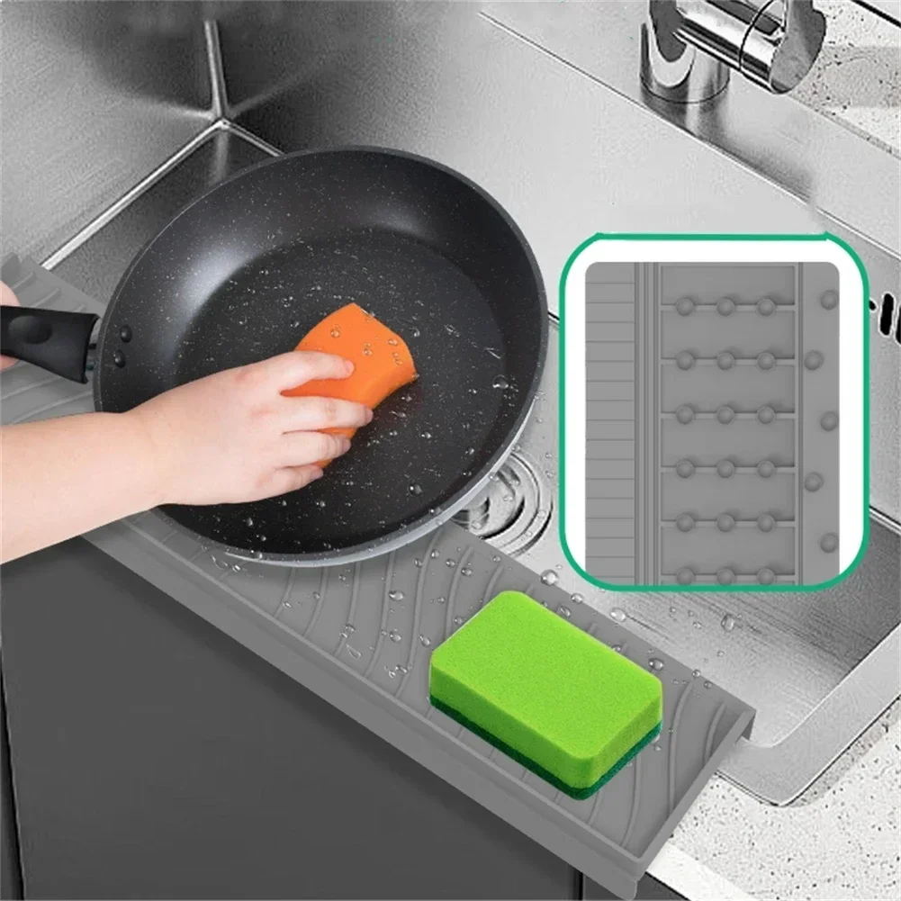 1pcs Silicone Kitchen Sink Edge Protector Bathtub Splash Guard Countertop Protector For Washing Dish Faucet Sink Baffle Tools