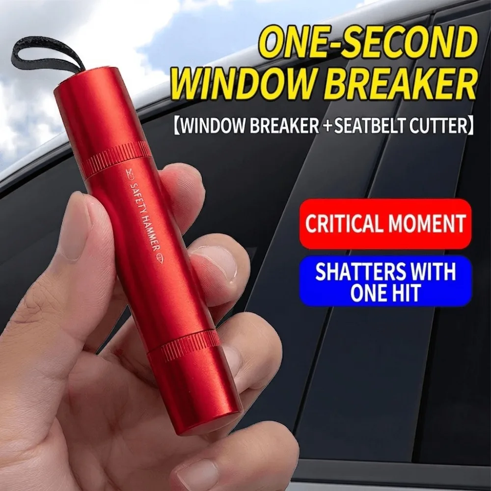 2-in-1 Emergency Escape Tool | Car Safety Hammer with Seatbelt Cutter and Glass Breaker, Universally Applicable, Made of ABS