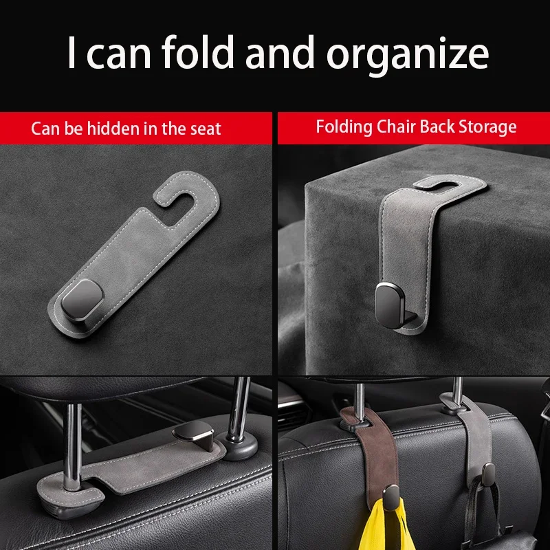 لمرسيدس بنز BMW هوندا أودي تويوتا مازدا الجلد المدبوغ سيارة المقعد الخلفي هوك شماعات مسند الرأس المخفية هوك المنظم تستيفها