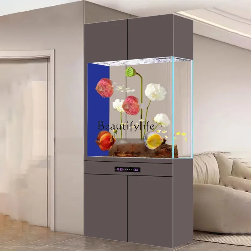 FG-*Ultra-white glass fish tank screen partition wall floor aquarium free of water change