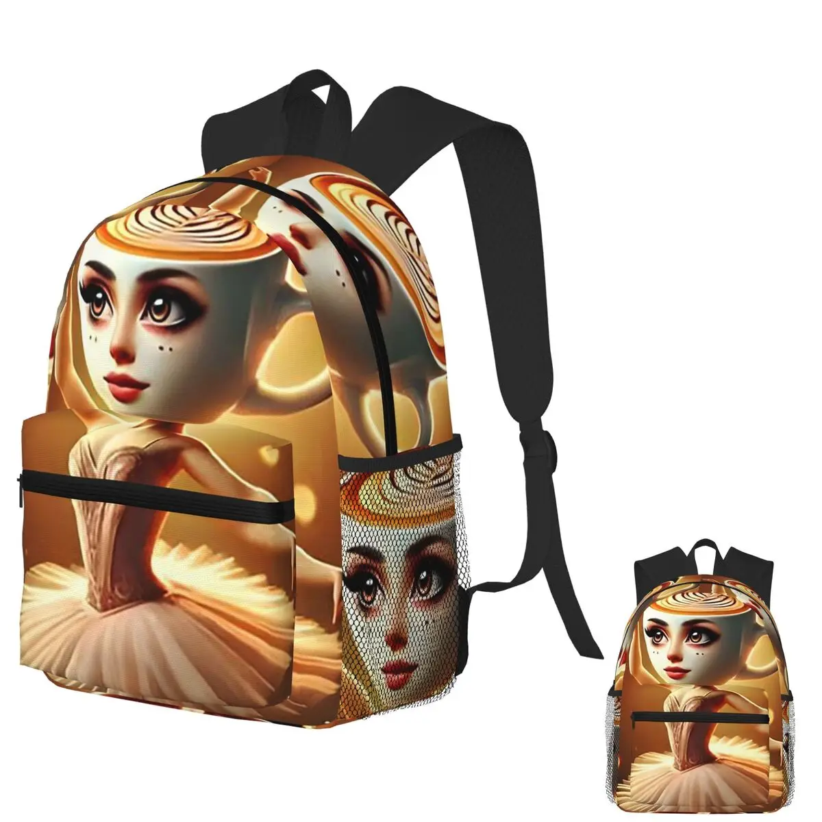 

Balerina Capuchina Brainrot Soundboard Студенческий рюкзак Школьная сумка Походный дорожный рюкзак для мужчин и женщин Книжная сумка Сумки на плечо