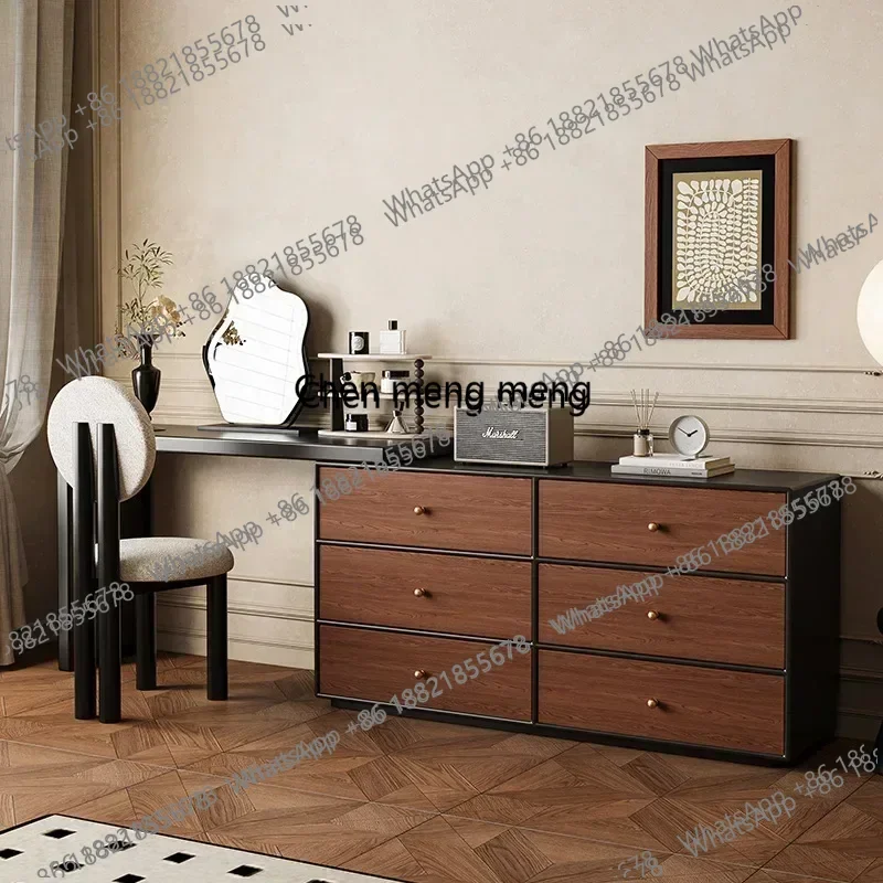 z183 Vintage Dressing Tables Soild Wood Makeup Table Vanity Chest of Four Drawers Mirror Apartment Dressing Table Bedroom Furnit