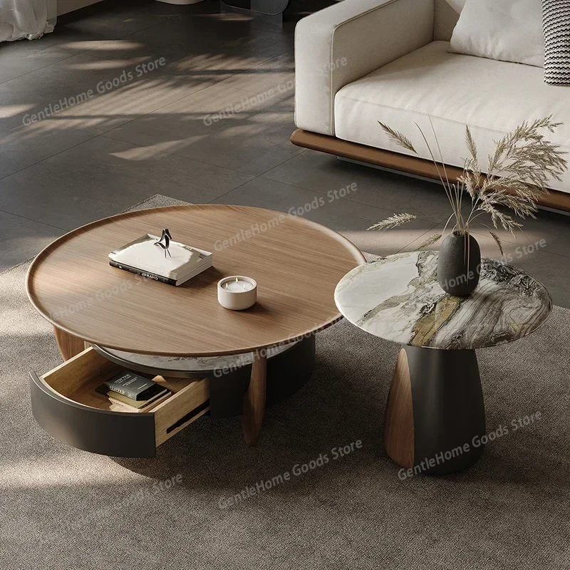 

Storage Design Coffee Tables Round Simple Drawers Italian Small Coffee Tables Low Apartamento Mesa Centro Salon Home Furniture