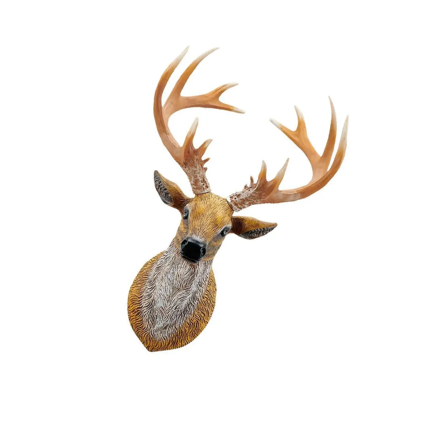 3D Deer Head Statue Wall Mounted Resin Animal for Gallery Decor