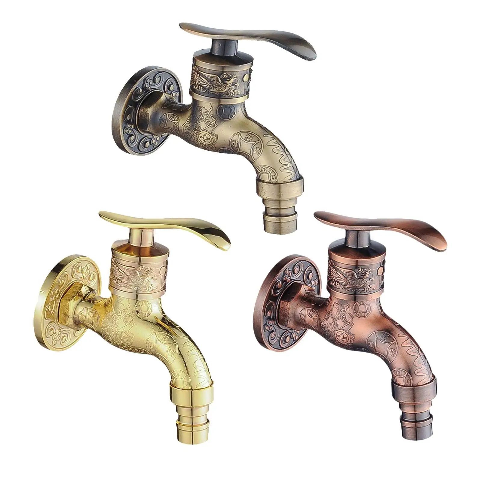 Wall Zinc Alloy Bibcock Garden Laundry Wash Basin Faucet Outdoor Mop Taps