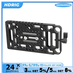 HDRIG Battery Backboard Cheese Plate With 15mm Rod Clamp One-piece For V Lock Power Supply Plate Power Splitter Adapter