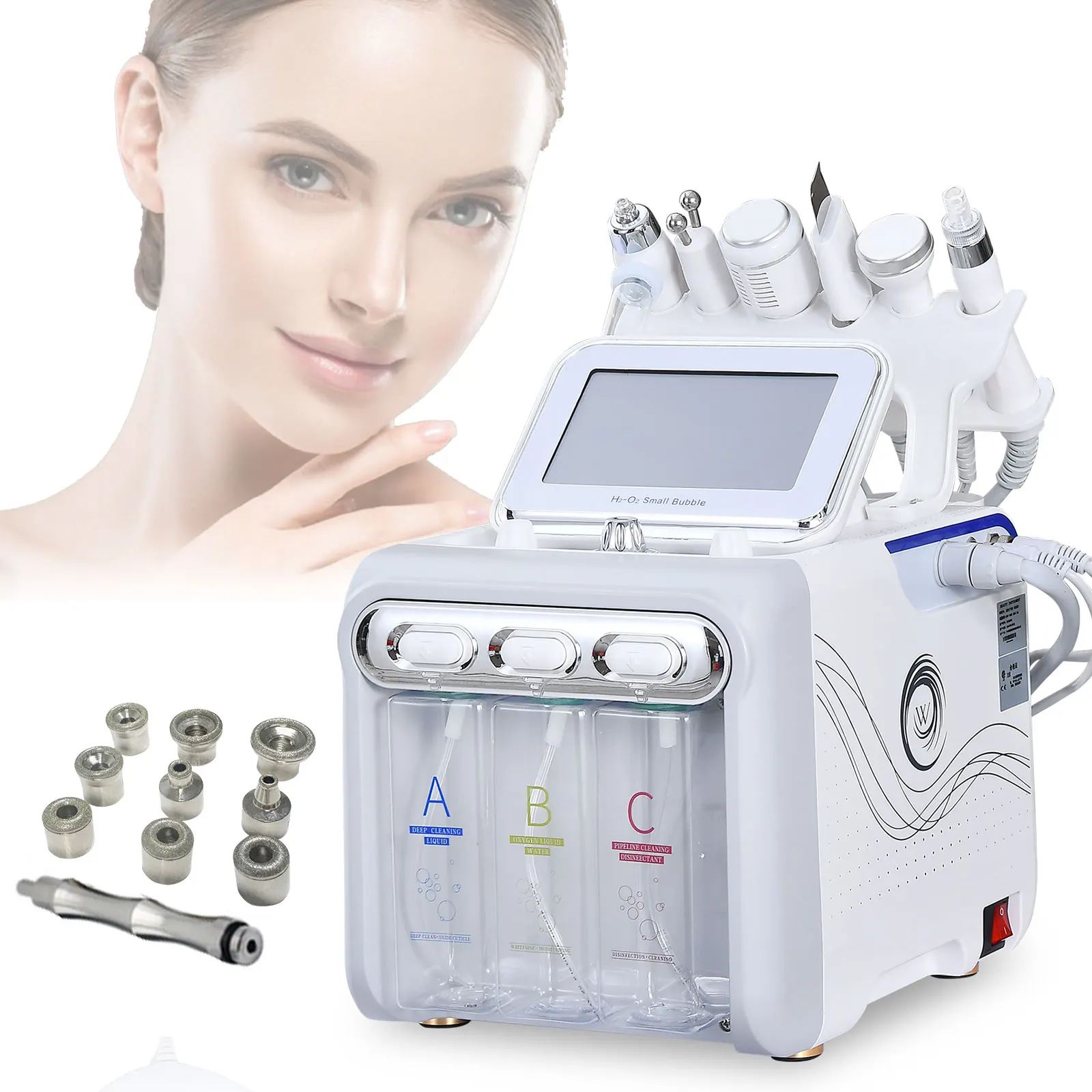 Hydrogen and oxygen small bubble beauty instrument for facial introduction, hydration,oxygen injection,blackhead skin management